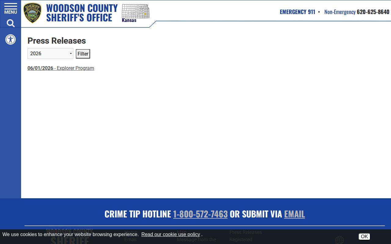 Woodson County release records sheriff press archive